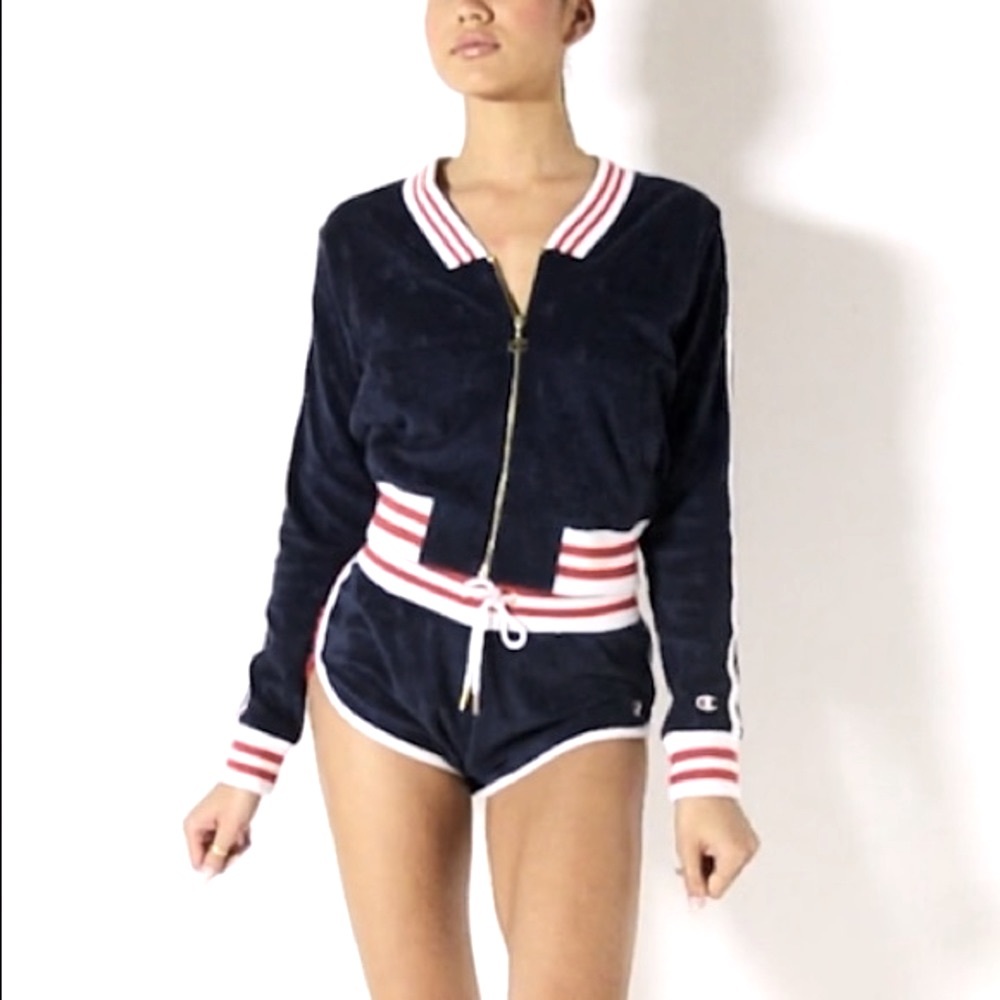 Champion Terry Cloth Warm Up Zip Up Jacket - Picture 3 of 9